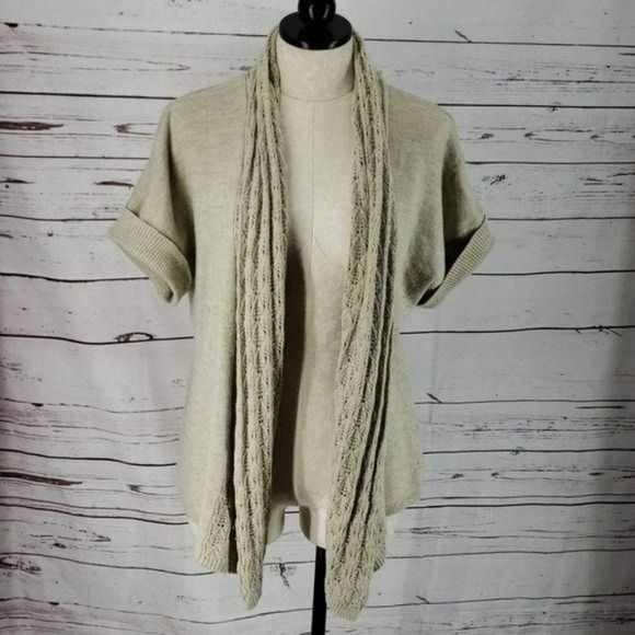 Maurices Women's Brown Tan Drape Short Sleeve Duster Cardigan Size 1 XL - Picture 6 of 6
